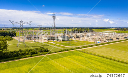 Modern high voltage transformation power station Modern high voltage transformation power station 74572667