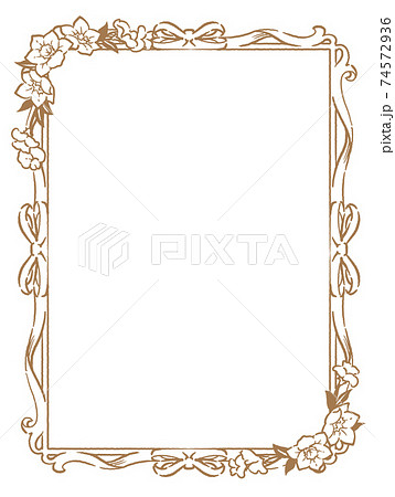 アンティークなお花の装飾フレーム ベクター素材のイラスト素材