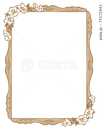 アンティークなお花の装飾フレーム ベクター素材のイラスト素材