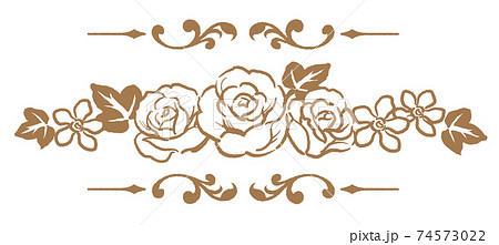 アンティークなお花の装飾エレメント。ベクター素材 74573022