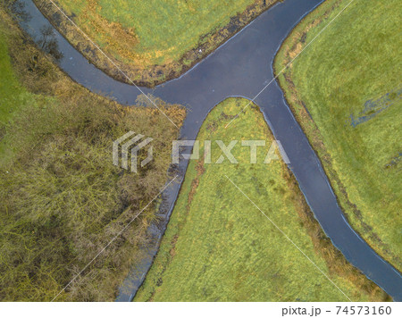 Intersection of rivers in winter Intersection of rivers in winter 74573160