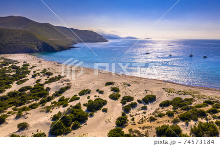 Aerial view east coast of Corsica 74573184
