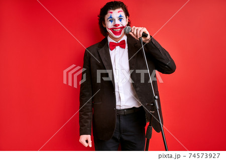 cheerful magician beginning performance cheerful magician beginning performance 74573927