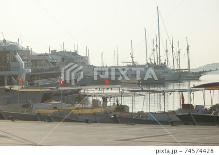 Sea bay with yachts and boats in Marmaris, Turkey. 74574428