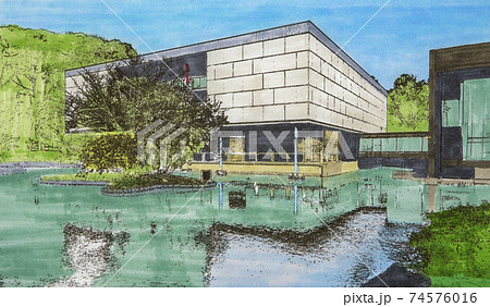 旧神奈川県立近代美術館 鎌倉のイラスト 74576016