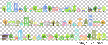 Illustration of cityscape with watercolor touch 74578219