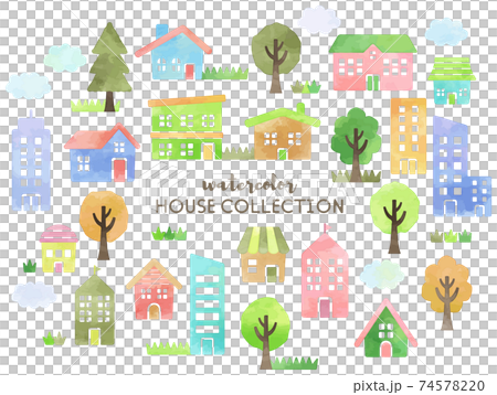 Illustration of cityscape with watercolor touch Illustration of cityscape with watercolor touch 74578220