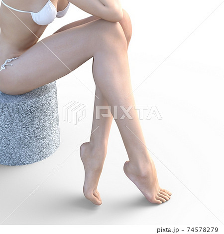 美しい女性の脚 perming3DCG イラスト素材 美しい女性の脚 perming3DCG イラスト素材 74578279