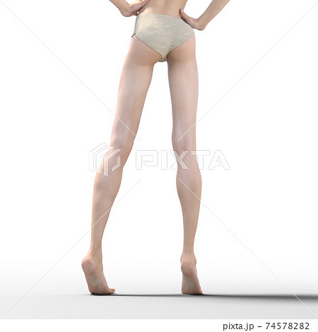 美しい女性の脚　perming3DCG イラスト素材 74578282