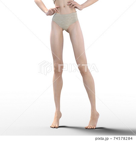 美しい女性の脚　perming3DCG イラスト素材 74578284