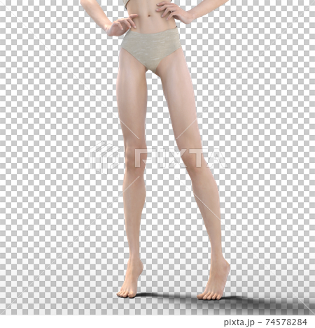美しい女性の脚　perming3DCG イラスト素材 74578284