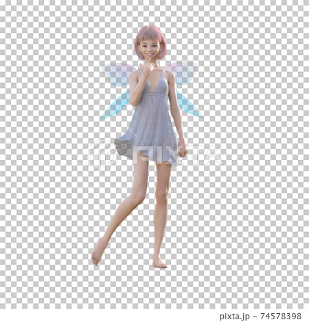 美腿仙女燙髮3DCG插畫素材 美腿仙女燙髮3DCG插畫素材 74578398
