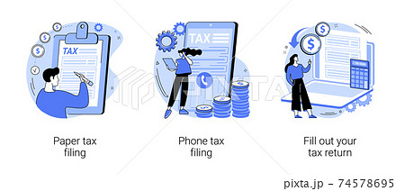 Tax return deadline abstract concept vector illustrations. Tax return deadline abstract concept vector illustrations. 74578695