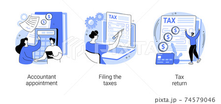 Tax agent service abstract concept vector illustrations. 74579046