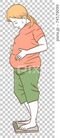 Woman to weigh (simple color) Woman to weigh (simple color) 74579099