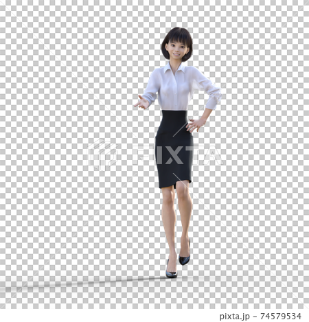 ポーズするビジネススーツの女性 perming3DCGイラスト素材 ポーズするビジネススーツの女性 perming3DCGイラスト素材 74579534