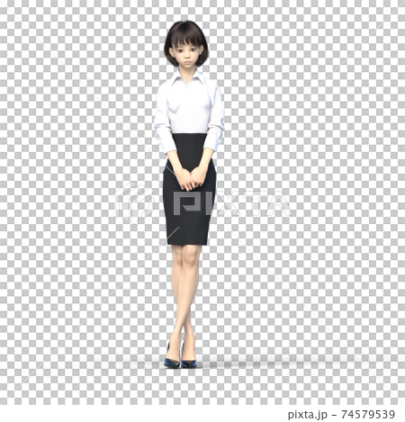 ポーズするビジネススーツの女性 perming3DCGイラスト素材 ポーズするビジネススーツの女性 perming3DCGイラスト素材 74579539
