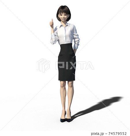 ポーズするビジネススーツの女性 perming3DCGイラスト素材 ポーズするビジネススーツの女性 perming3DCGイラスト素材 74579552