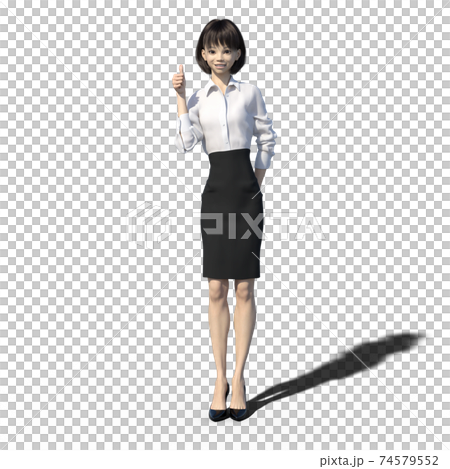 ポーズするビジネススーツの女性 perming3DCGイラスト素材 ポーズするビジネススーツの女性 perming3DCGイラスト素材 74579552