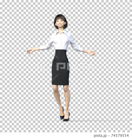 ポーズするビジネススーツの女性 perming3DCGイラスト素材 ポーズするビジネススーツの女性 perming3DCGイラスト素材 74579554