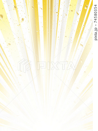 紙吹雪とゴールドのグラデーション集中線のイラスト素材 紙吹雪とゴールドのグラデーション集中線のイラスト素材