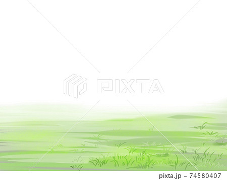 イラスト素材 草原 背景透過 水彩風背景のイラスト素材
