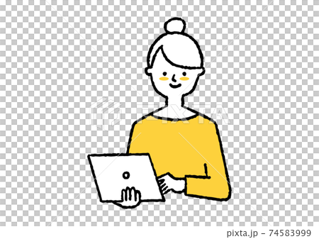 仕事を楽しむ女性のイラスト素材