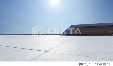 Perspective view of empty concrete floor Perspective view of empty concrete floor 74584071