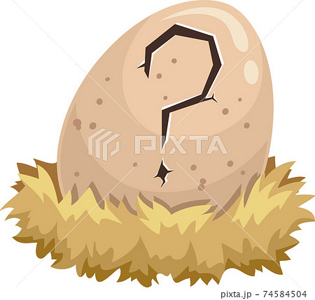 Egg Question Mark Crack Hatch Nest Illustration 74584504