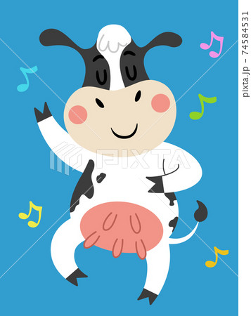 Cow Animal Dance Music Notes Illustration - Stock Illustration [74584531] -  PIXTA