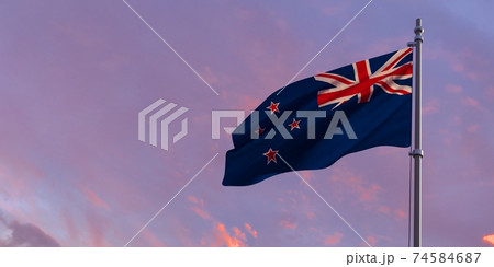3d rendering of the national flag of the Zealand 3d rendering of the national flag of the Zealand 74584687