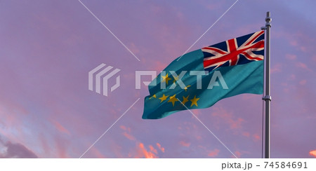 3d rendering of the national flag of the Tuvalu 74584691