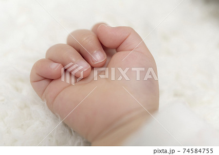 子どもの手のアップ 74584755