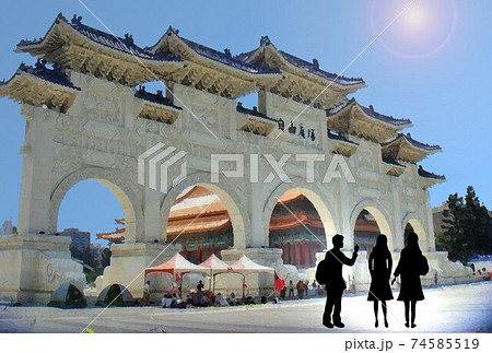 台湾　観光イメージ　自由広場門　自由広場 74585519