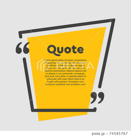 Quote abstract text with bracket, vector banner 74585767