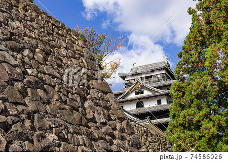 国宝松江城天守閣と石垣 74586026