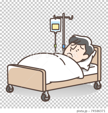 入院している男性 74586371