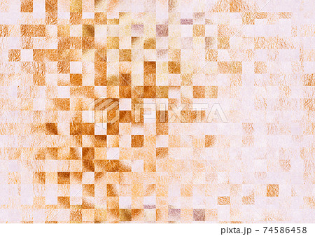 ピンクよりの茶色のモザイクテクスチャ 抽象的な和紙の背景素材の写真素材