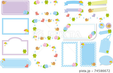 6月のフレーム枠セットのイラスト素材