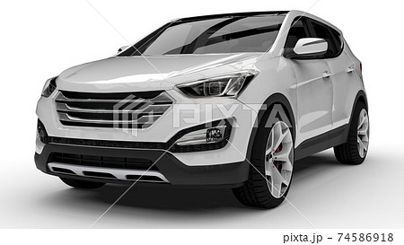 White premium city crossover on a white background. 3d rendering. 74586918