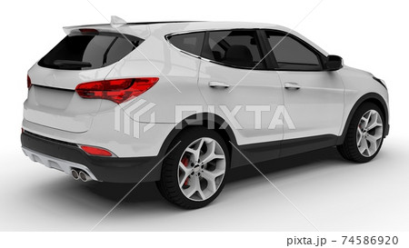 White premium city crossover on a white background. 3d rendering. 74586920