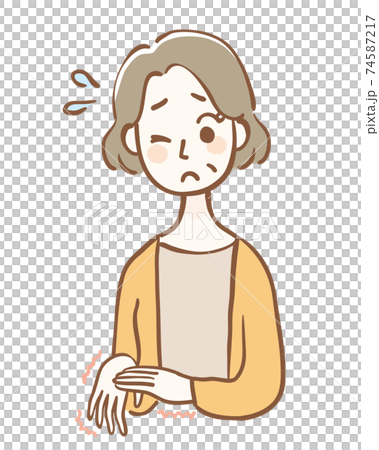 手麻木的中年女人 74587217