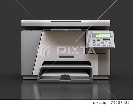 Laser mfp on the grey background. 3d illustration. 74587486
