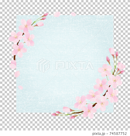 Sakura Line Frame Sakura frame_Sakura Sakura Somei Yoshino - Stock Illustration [74587752 ...