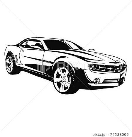 Classic Sport Car, Muscle car, Vintage car,のイラスト素材