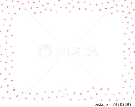 アナログ水彩水玉フレーム赤 74588693