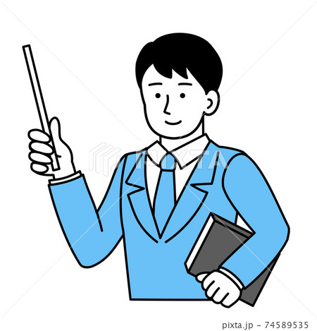 指示棒と書類を持つビジネスパーソン 74589535