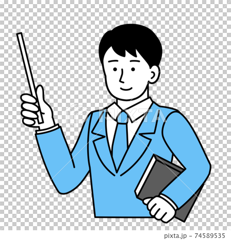 指示棒と書類を持つビジネスパーソン 74589535