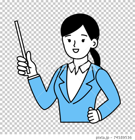 指示棒を持つビジネスパーソン 女性 74589536