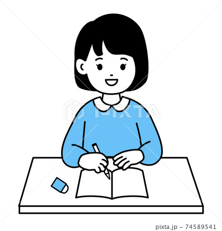 ノートを取る女の子 74589541